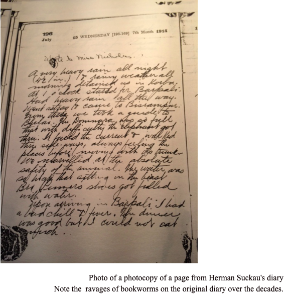The Outbreak of the Great War, My Grandfather’s Diary, and an Elephant Ride