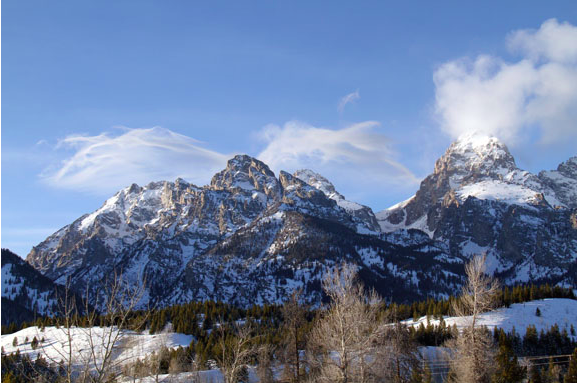 A Winter Walk alongside the Grand Tetons: Rock, Snow, Clouds, Trees, and Very Few Words